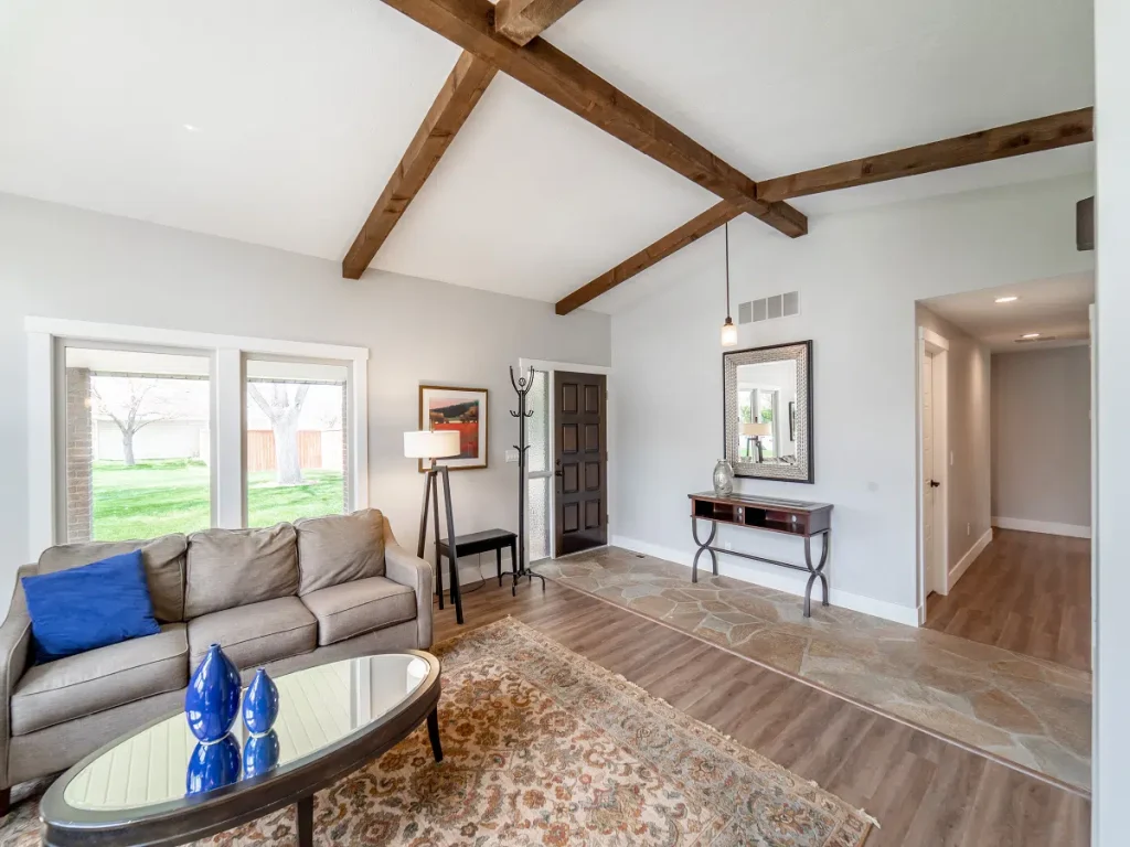 Boise Midcentury Modern Ranch Home Living Room Remodel